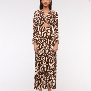 Abercrombie & Fitch Brown and Cream Maxi Dress